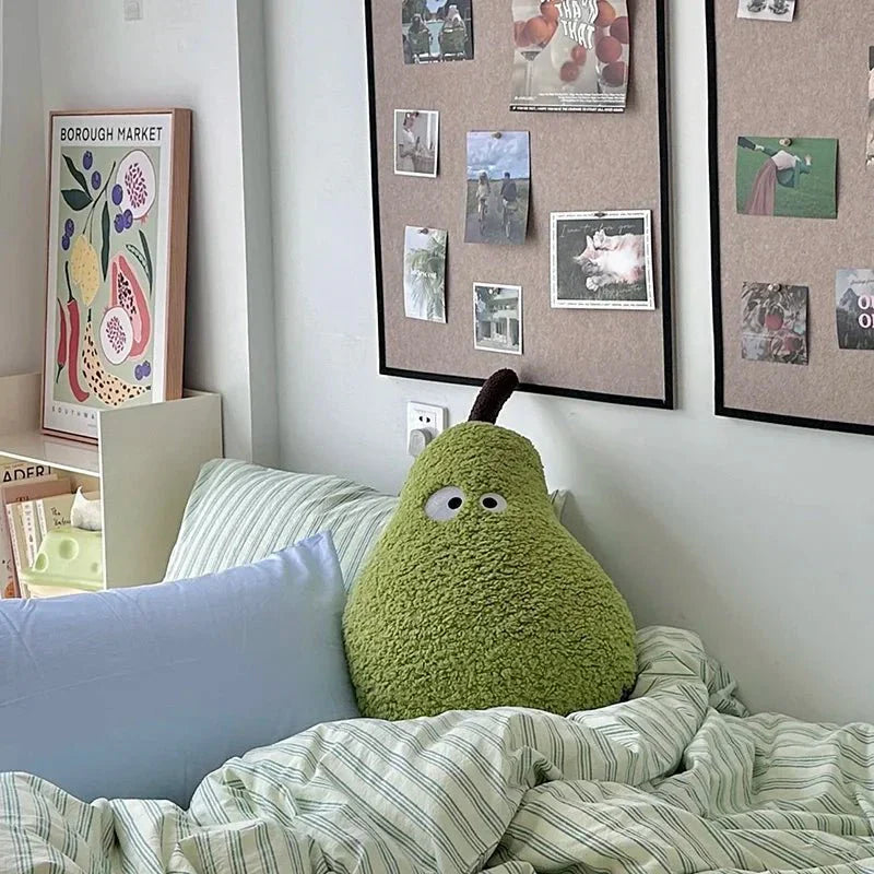 Stor Plush Pear Sofa Cushion for Cozy Bedroom Decor | Luvikno