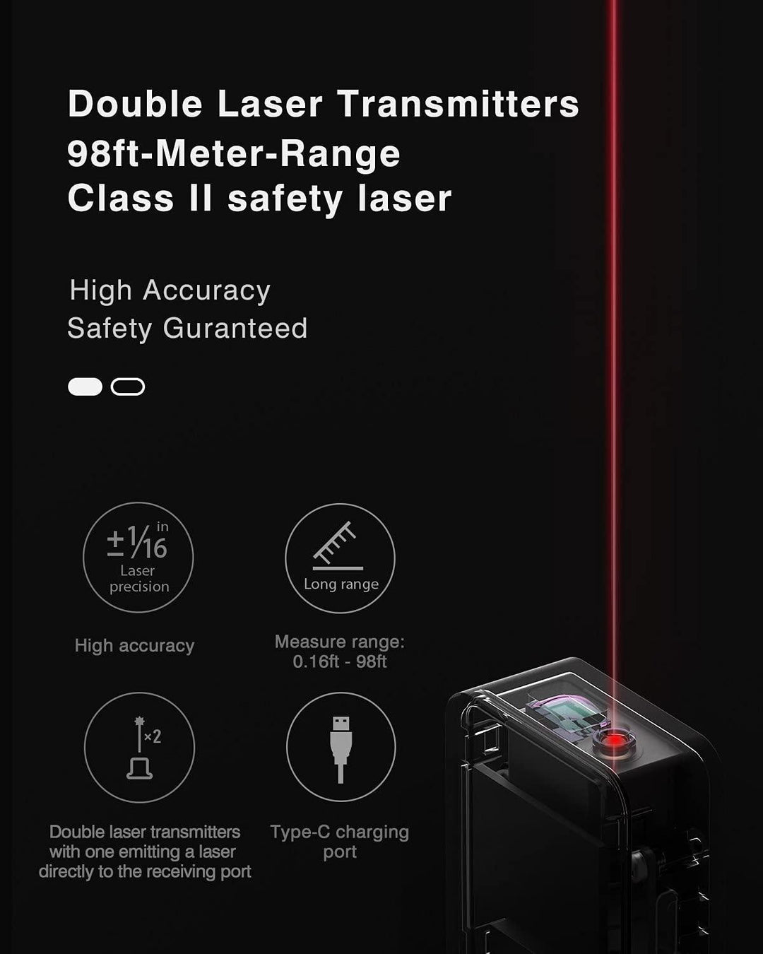 30M Digital Laser Tape Measure | Luvikno