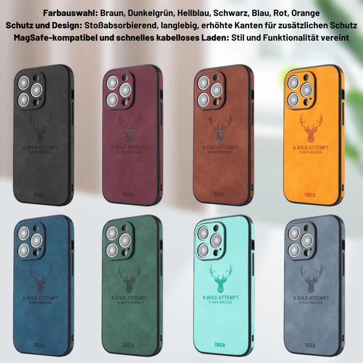 Luvikno | Deer - Luksuriøs Læder iPhone Deksel med Stilig Design og Sjokkbestandig Beskyttelse