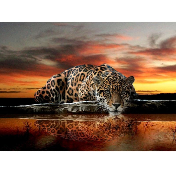 Leopard Reflection - GemPaint Kit | Luvikno
