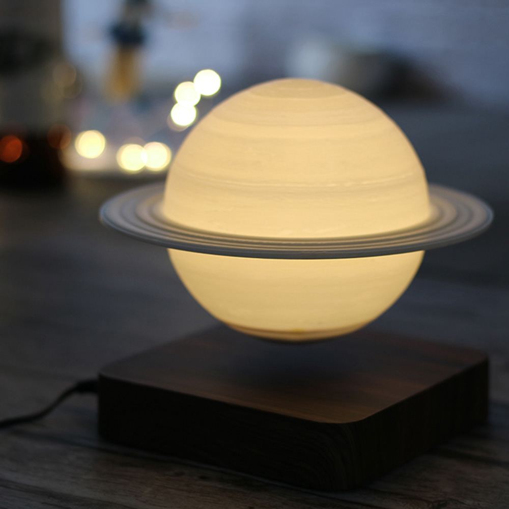 Luvikno | SaturnGlow – Flytende Designlampe med 3D Utskrift Teknologi