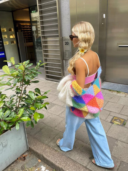 Luvik | Neule Geometrinen Patches Takki