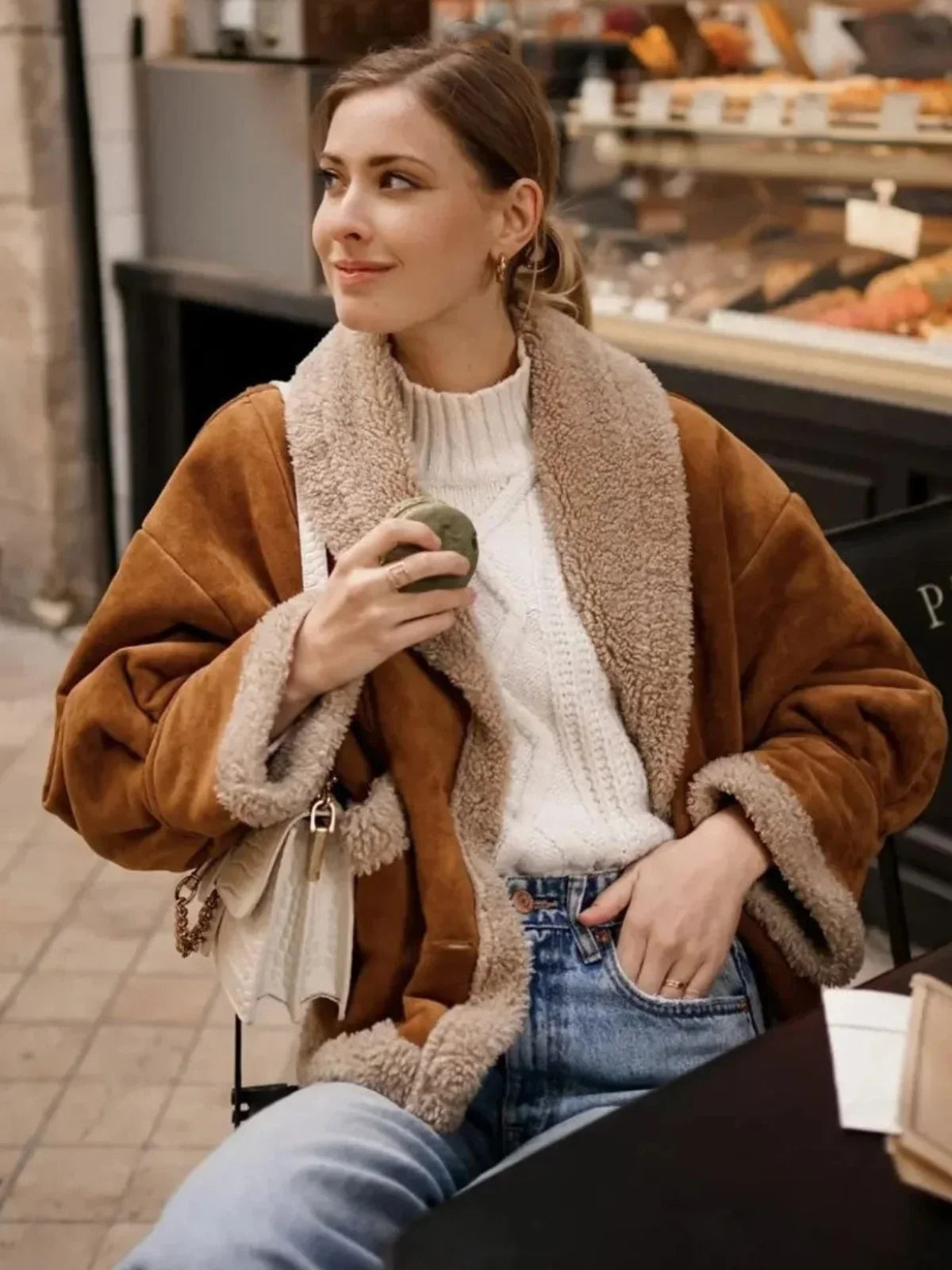 Luvik | Sherpa-vuorattu tekonahkakangastakki