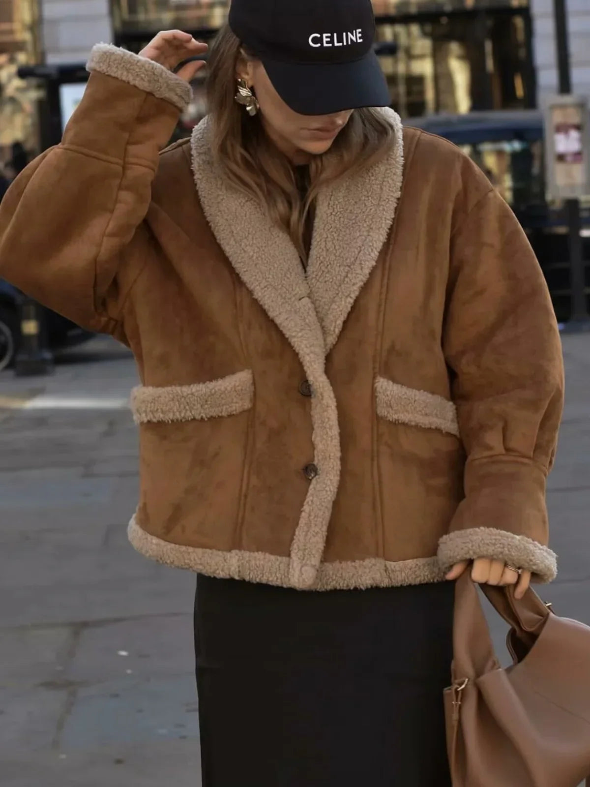 Luvik | Sherpa-vuorattu tekonahkakangastakki