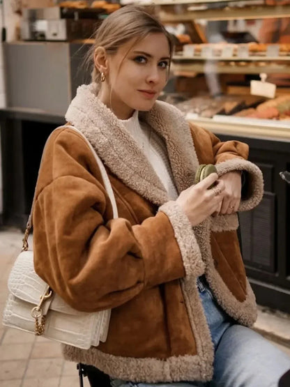 Luvik | Sherpa-vuorattu tekonahkakangastakki