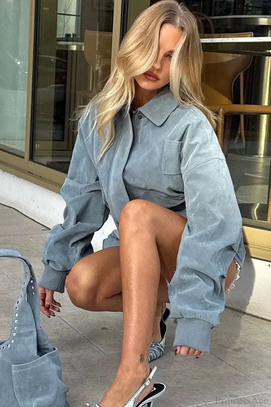 Luvik | Sininen Samettinen Yliopistotakki