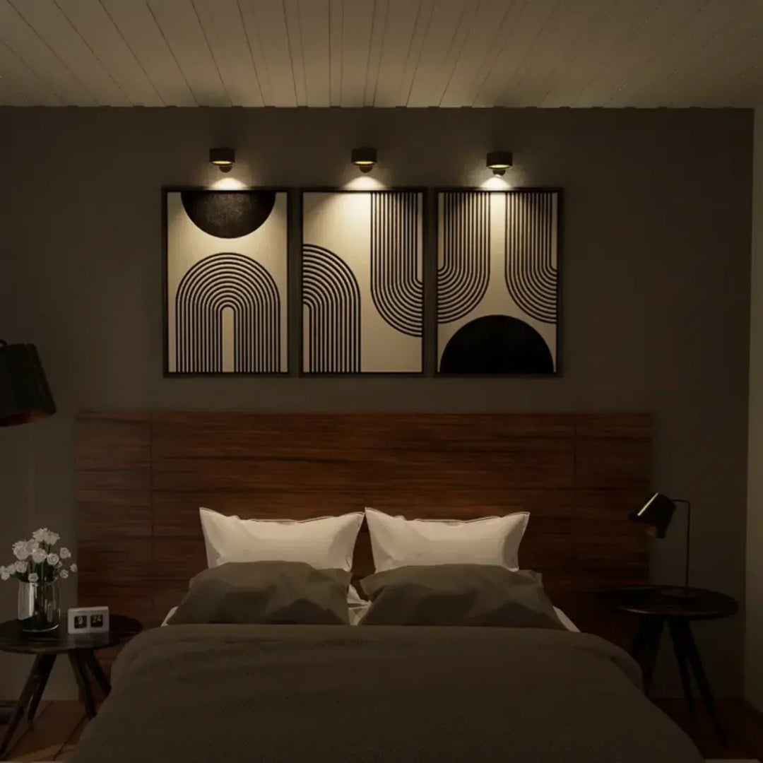 Luvikno | Spotlight Trådlampe - 360° Rotasjon, Dimmbar, Oppladbar Vegglampe