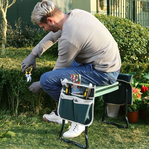 Hagekneeler - POLSTRET HAGESETE KNEELER MED HÅNDTAK Luvikno
