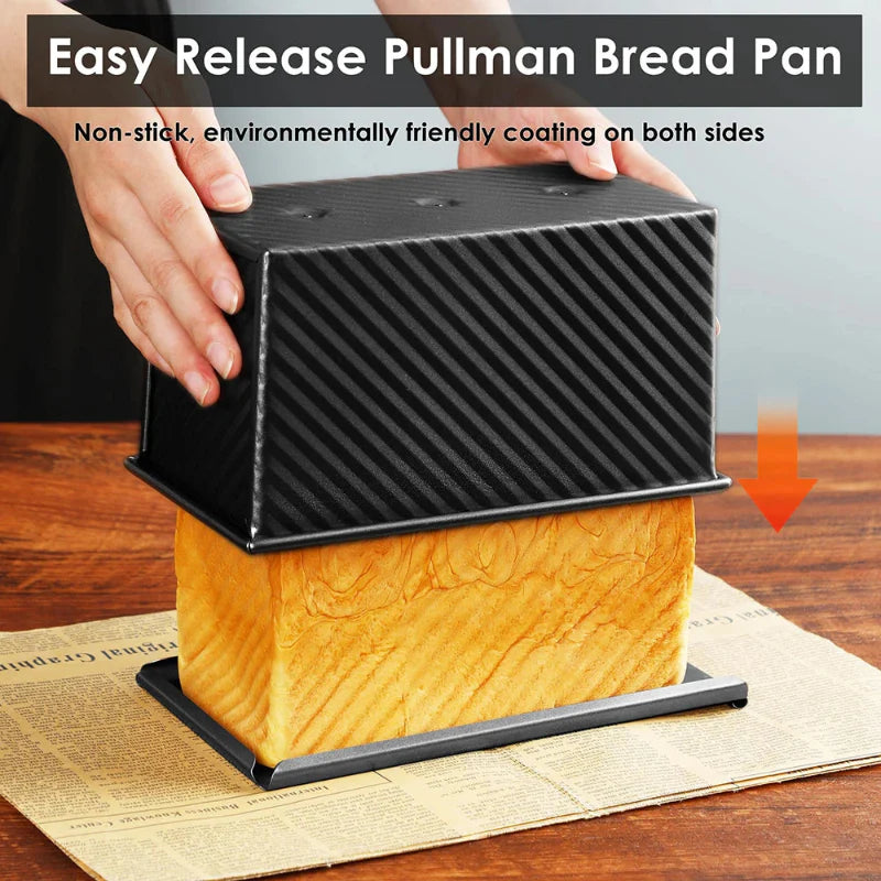 Lang Pullman Brødform med Lokk Non-Stick Rustfritt Stål Brødform | Luvikno