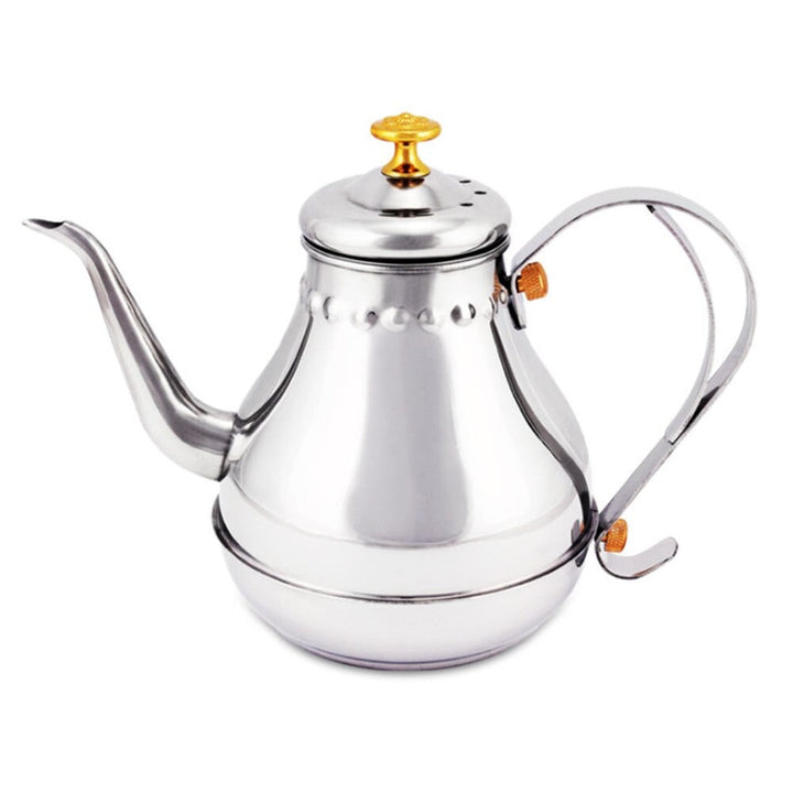 Lang rustfritt stål munn potte kjele med melkefilter infuser oolong te potte | Luvikno