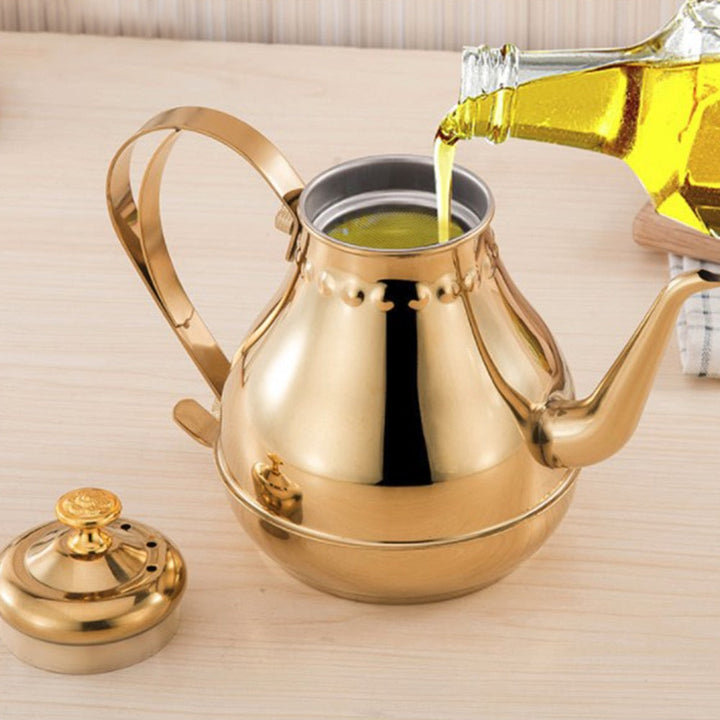 Lang rustfritt stål munn potte kjele med melkefilter infuser oolong te potte | Luvikno