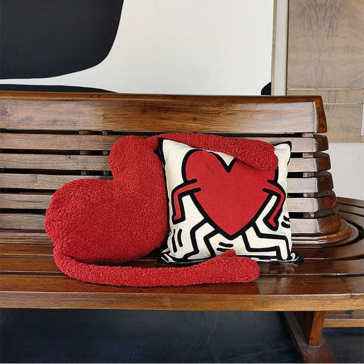Love Heart Sofa Cushion in Soft Plush Fabric Design | Luvikno