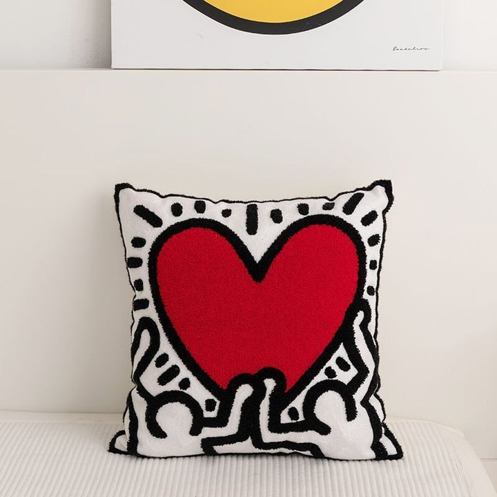 Love Heart Sofa Cushion in Soft Plush Fabric Design | Luvikno