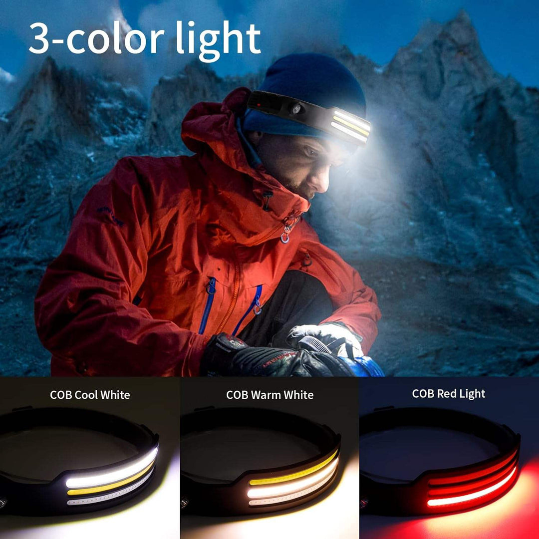 Luvikno | LED Hodelykt X3 – Vanntett & Oppladbar Hodelykt for Løping, Fotturer & Utendørs Eventyr