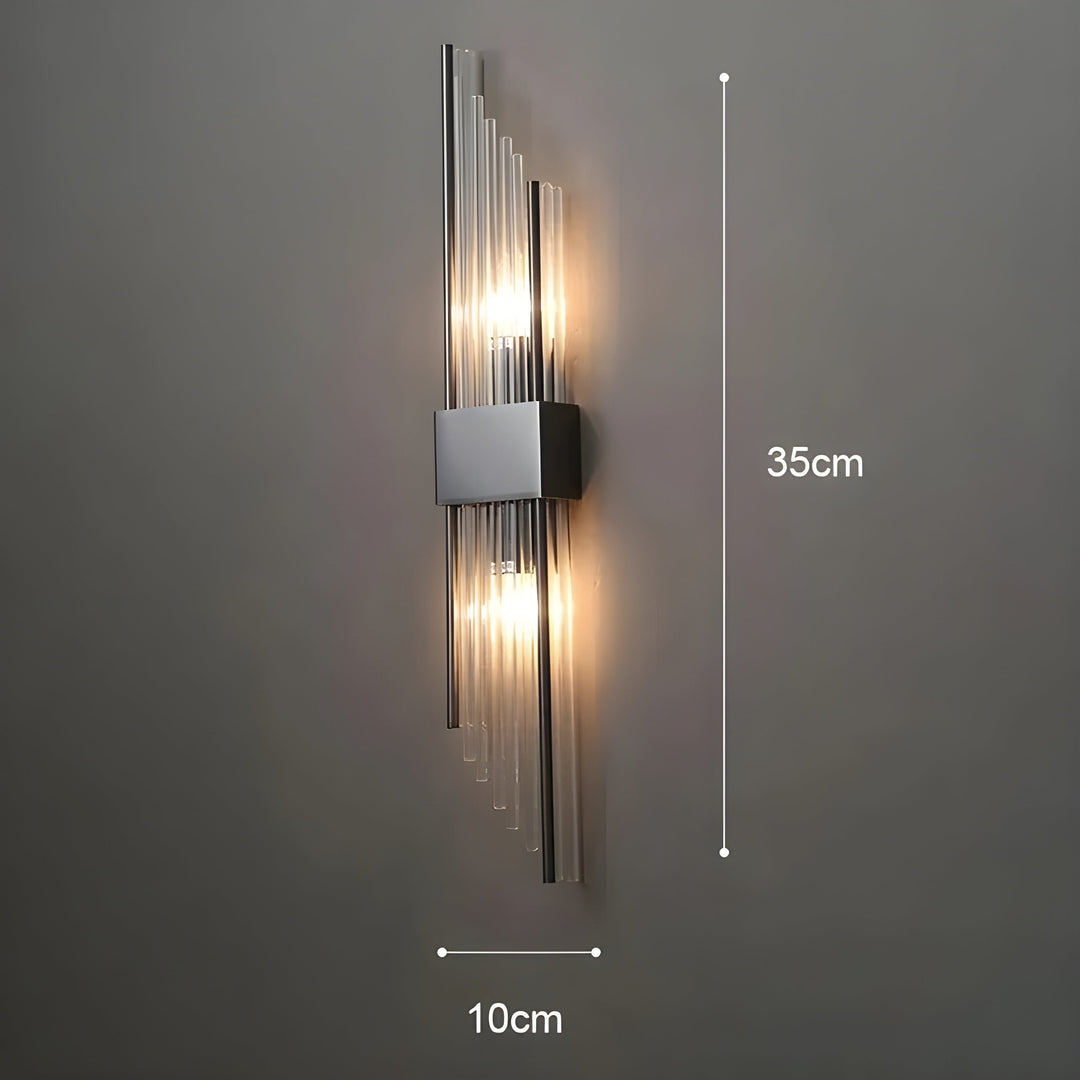 Vegglampe med krystaleffekt – Elegant design med gyllen aksent | Luvikno