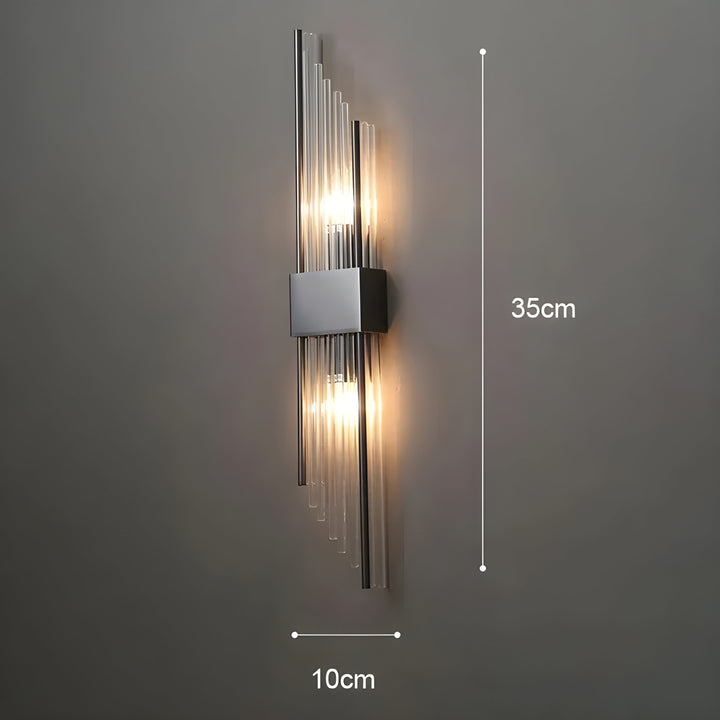 Vegglampe med krystaleffekt – Elegant design med gyllen aksent | Luvikno