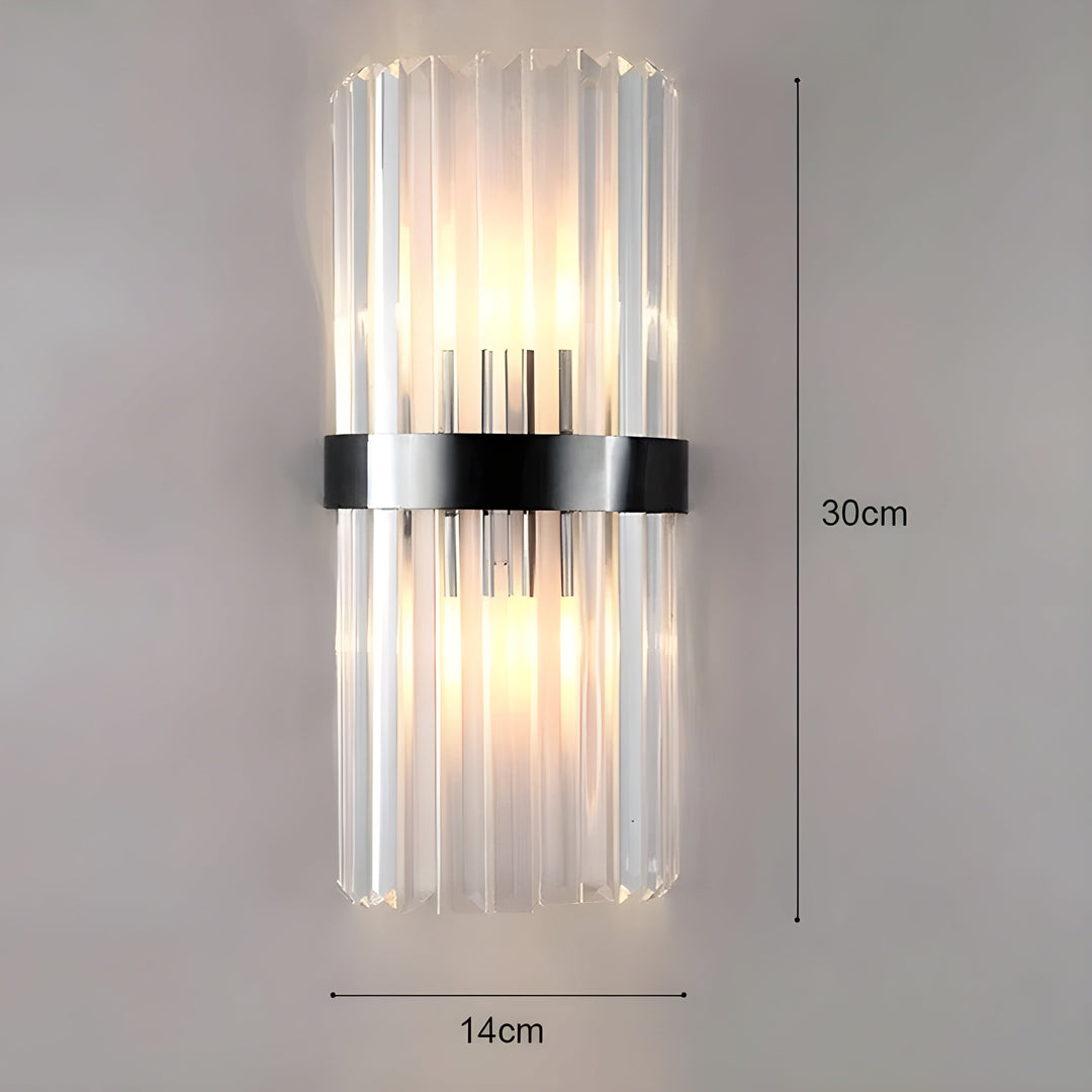 Vegglampe med krystaleffekt – Elegant design med gyllen aksent | Luvikno