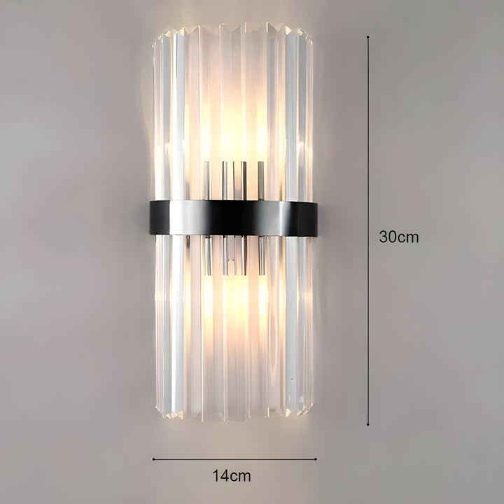 Vegglampe med krystaleffekt – Elegant design med gyllen aksent | Luvikno