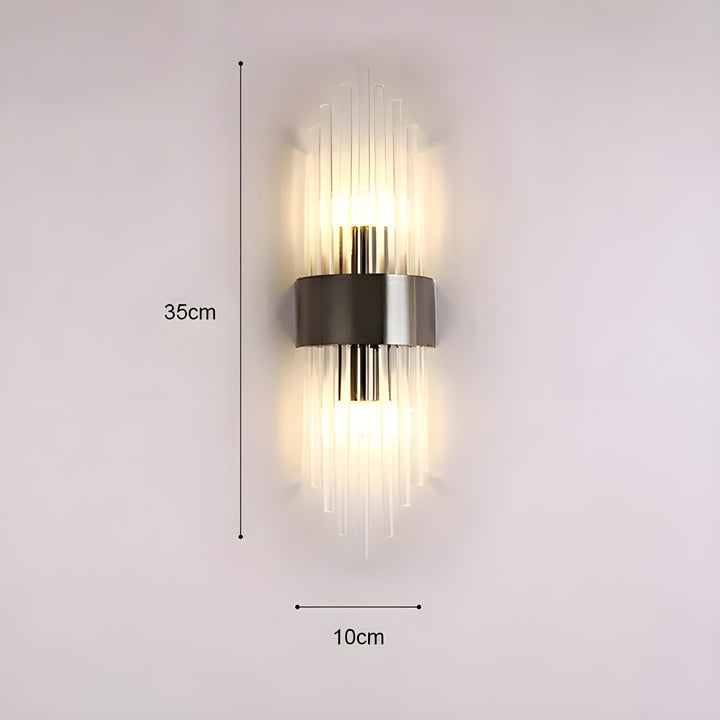 Vegglampe med krystaleffekt – Elegant design med gyllen aksent | Luvikno