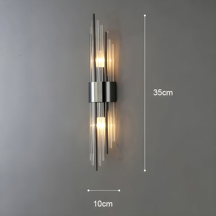 Vegglampe med krystaleffekt – Elegant design med gyllen aksent | Luvikno
