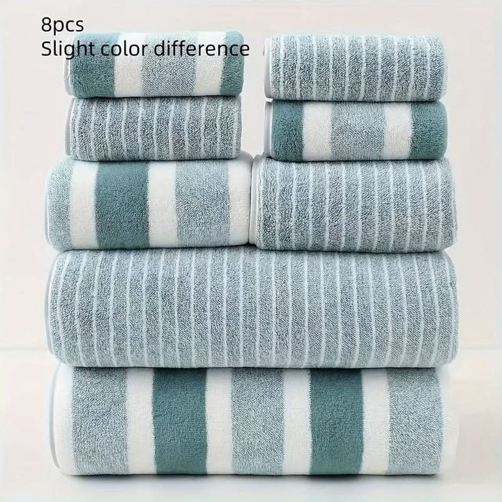 Luvikno | 8-delt korallsfleece håndklesett – Ultra-mykt & hurtig-tørkende