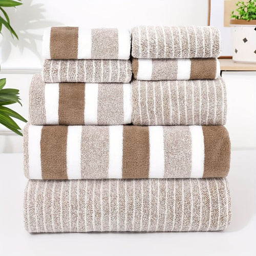 Luvikno | 8-delt korallsfleece håndklesett – Ultra-mykt & hurtig-tørkende