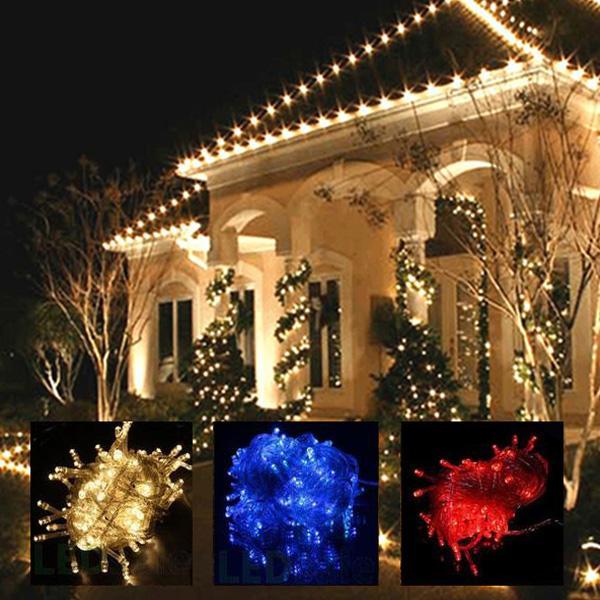 LED Lyskede - 100 LED Innendørs / Utendørs 10 Meter, varm hvit, rød, grønn, multicolor eller blå | Luvikno