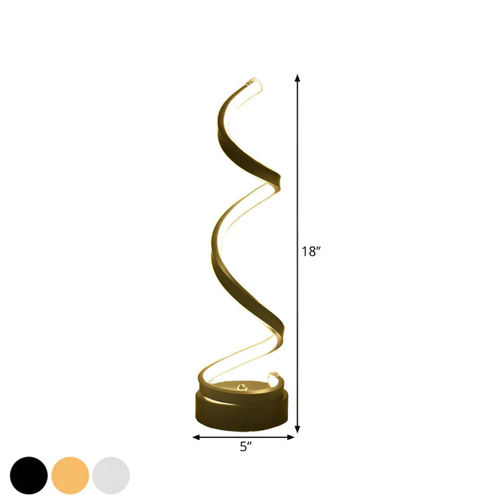 Luvikno | Elegant Spiral Glow LED Skrivebordslampe – Energi Effektiv, Bærekraftig & Øyevennlig Design