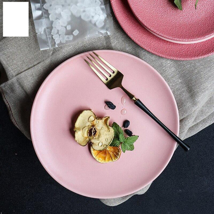 Macaron Biff Tallerken Rosa Keramikk Vestlig Tallerken Kreativ Dessert Tallerken | Luvikno