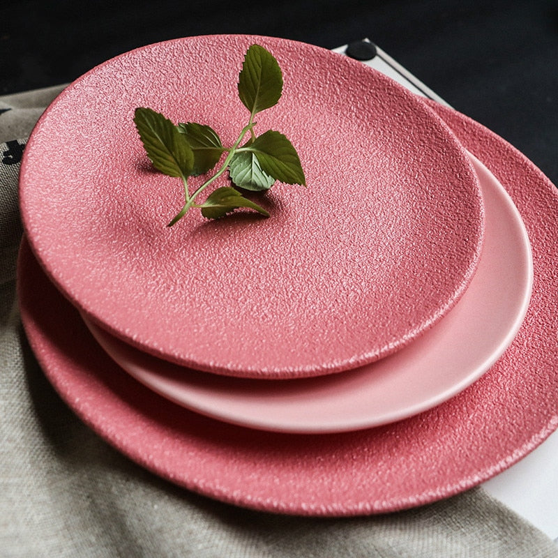 Macaron Biff Tallerken Rosa Keramikk Vestlig Tallerken Kreativ Dessert Tallerken | Luvikno