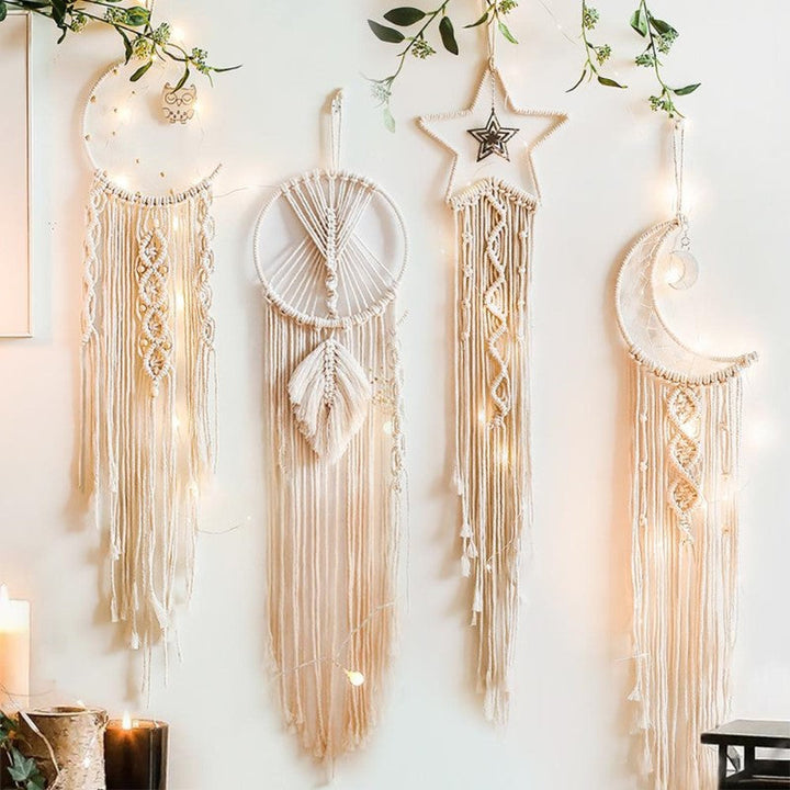 DreamWeaver Macramé - Bohemsk Veggdekorasjon for Atmosfære Luvikno