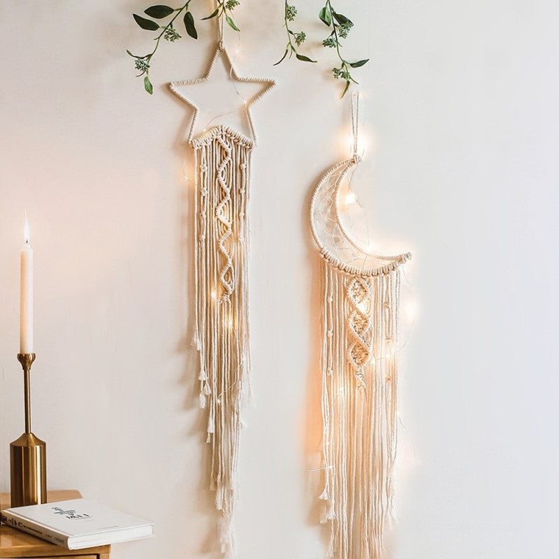 DreamWeaver Macramé - Bohemsk Veggdekorasjon for Atmosfære Luvikno