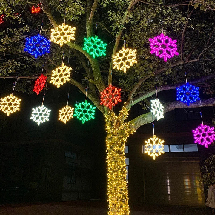 Luvikno | LED Snøfnugg Julelys – IP65 Vanntett Utendørs Juledekorasjon