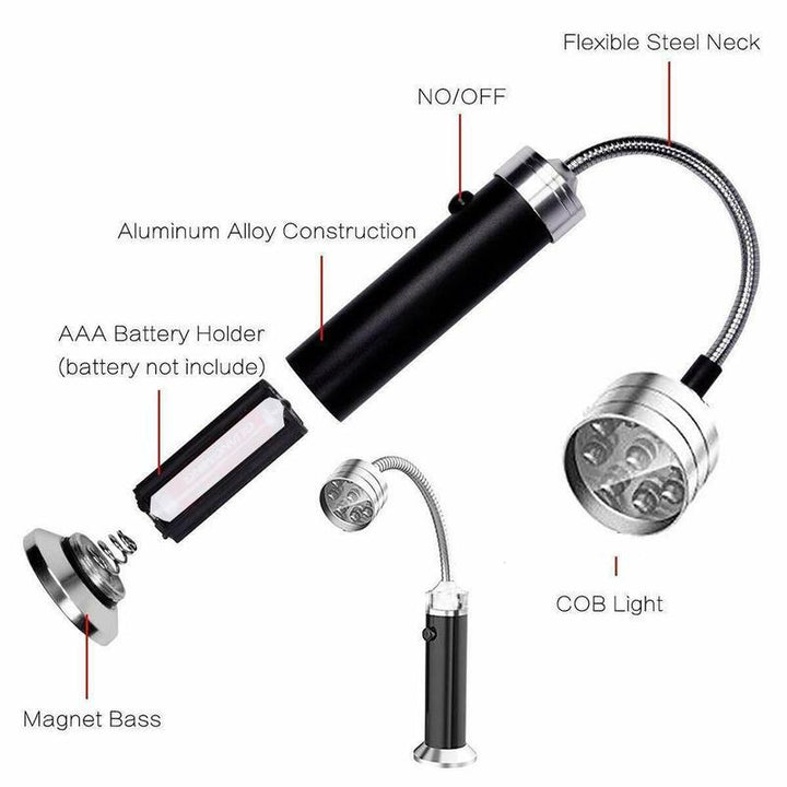 Magnetiske Utendørs BBQ Grill Lys Justerbare Fleksible Led | Luvikno
