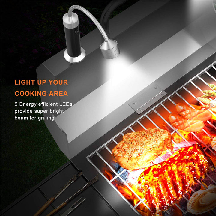Magnetiske Utendørs BBQ Grill Lys Justerbare Fleksible Led | Luvikno