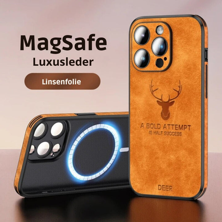 Luvikno | Deer - Luksuriøs Læder iPhone Deksel med Stilig Design og Sjokkbestandig Beskyttelse