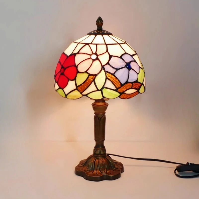 Vintage Tiffany Glass Retro Baroque LED Bordlampe E27 Luvikno
