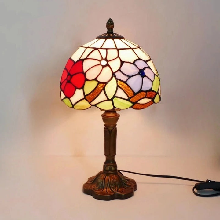Vintage Tiffany Glass Retro Baroque LED Bordlampe E27 Luvikno