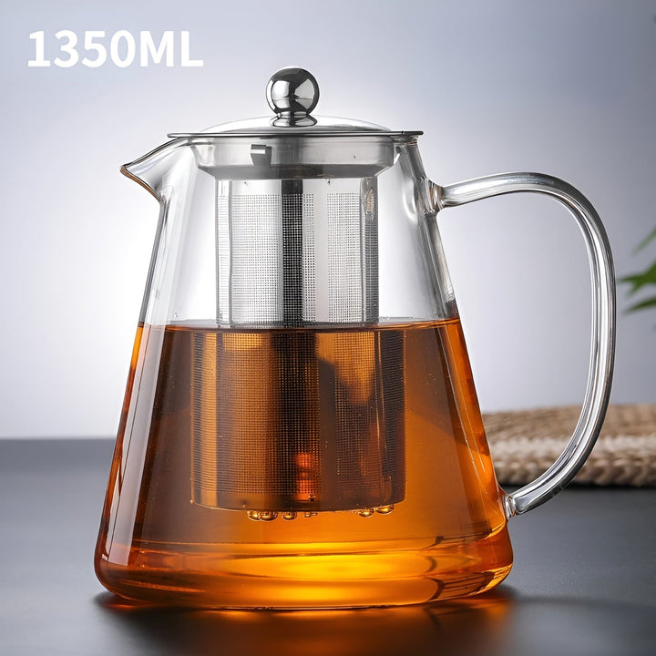 Varmeresistent tesett med borosilikatglass – med filter | Ideell for å brygge Luviknoomsterthe | Luvikno