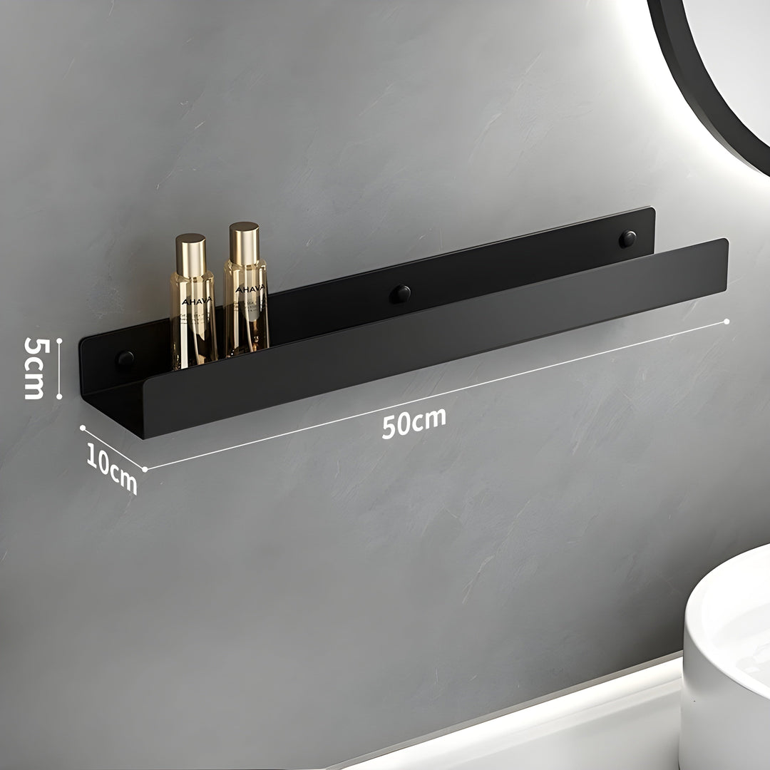 Svart Badekarmhylle – Moderne Design med Håndkleholder | Praktisk Oppbevaring for Badet | Luvikno