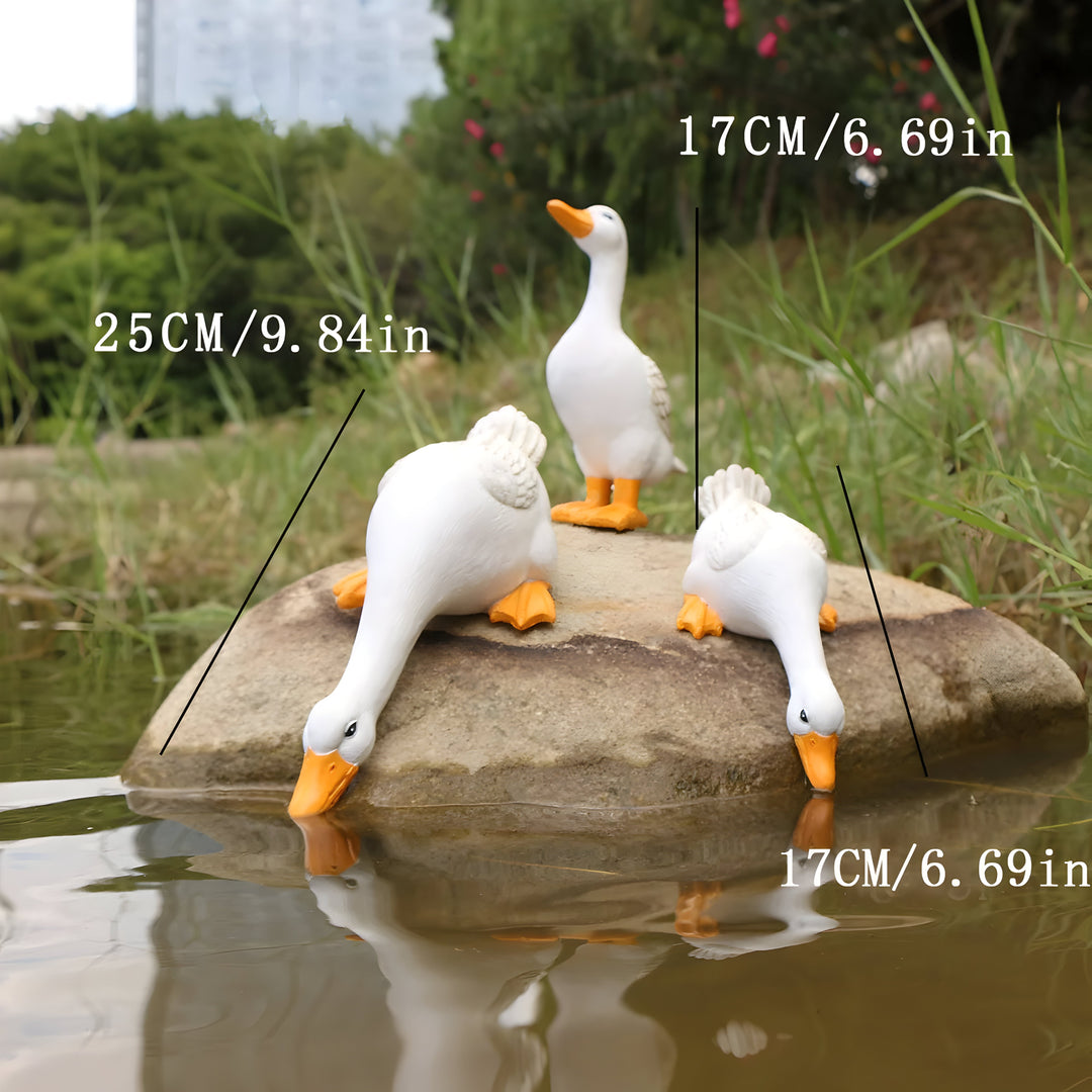 PuddlePals Skulptur – LandhusstilAnd & Gås Figur | Luvikno