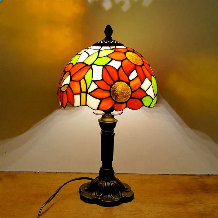 Vintage Tiffany Glass Retro Baroque LED Bordlampe E27 Luvikno