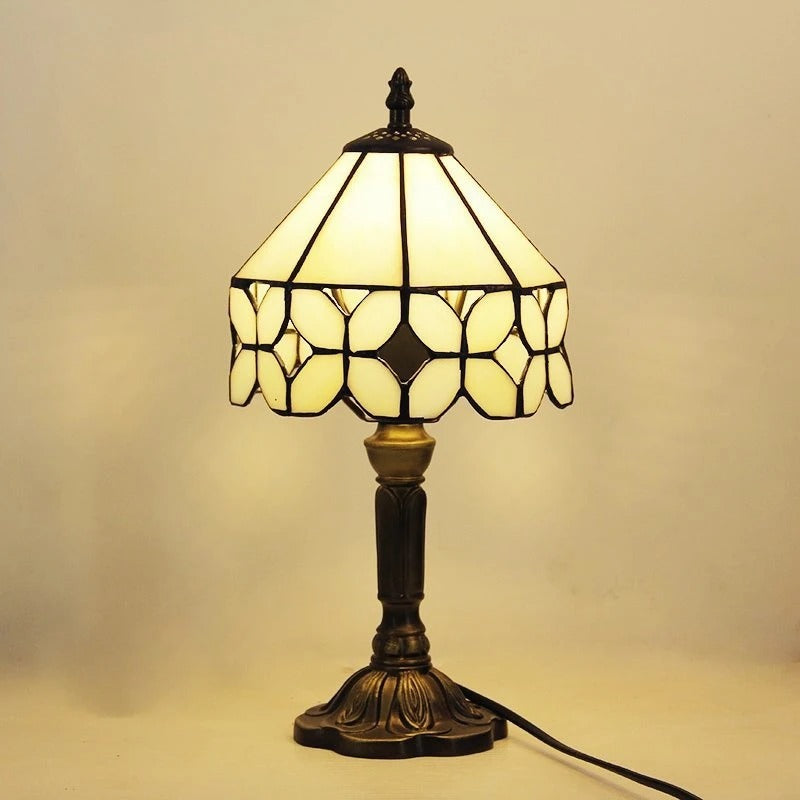Vintage Tiffany Glass Retro Baroque LED Bordlampe E27 Luvikno