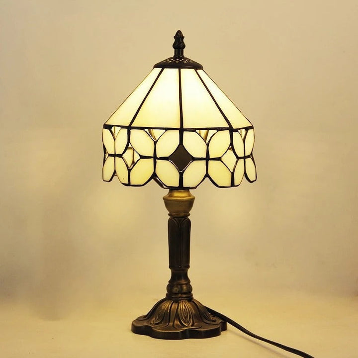 Vintage Tiffany Glass Retro Baroque LED Bordlampe E27 Luvikno