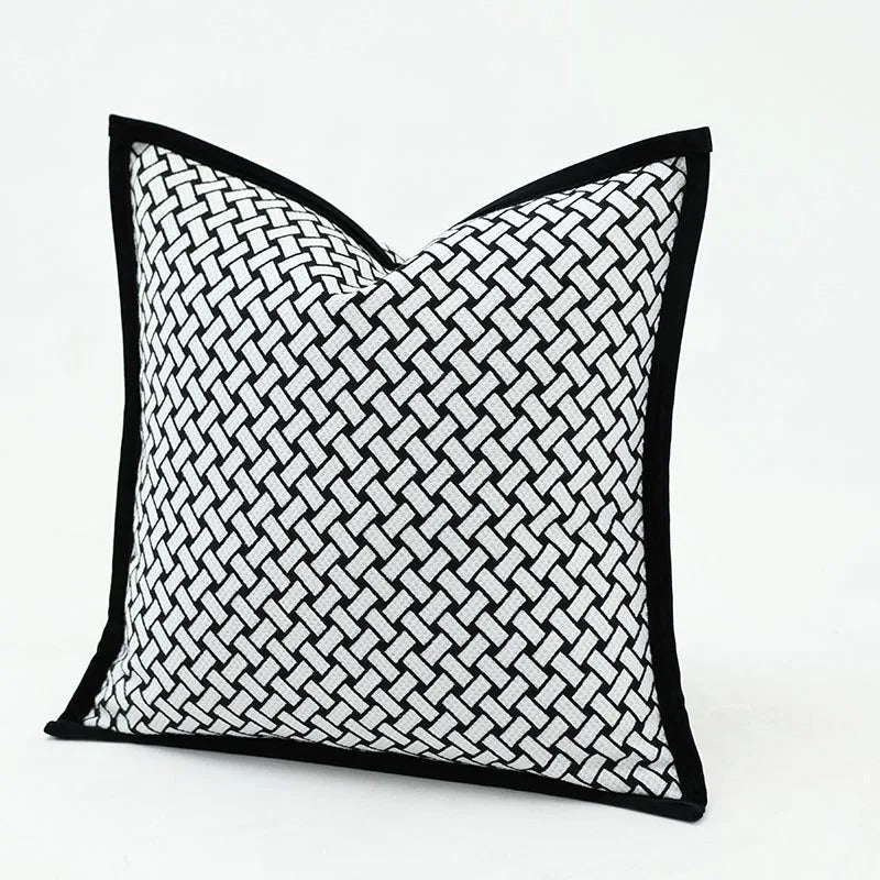 Luvikno | VelvetGlow Putetrekk - Dobbeltsidig Geometrisk Putetrekk av Luksus Jacquard