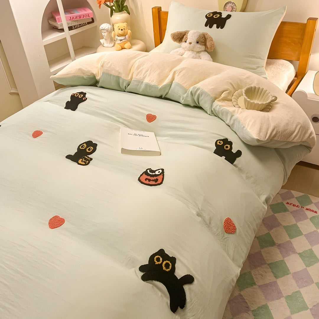 CloudComfort Sengetøy Sett - Komfortabelt og Hudvennlig Lucky Cat Sengetøy | Luvikno