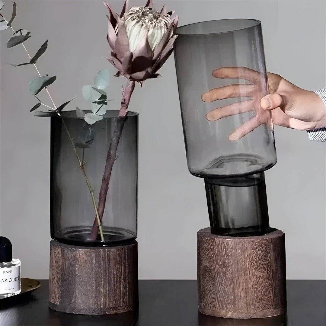 HydroGlass Vase - Europeisk Tre-Transparent Glass Vase | Luvikno