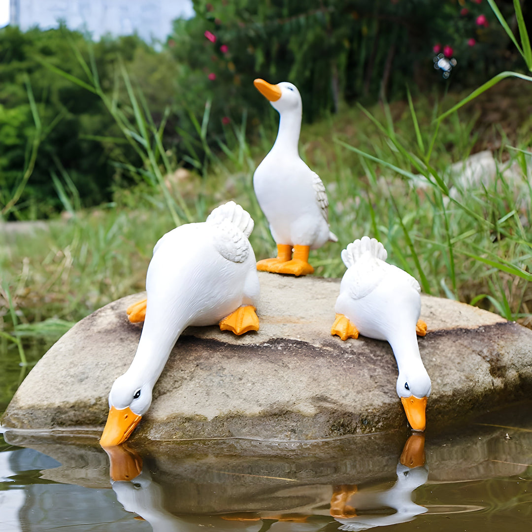 PuddlePals Skulptur – LandhusstilAnd & Gås Figur | Luvikno