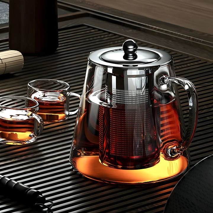 CrystalBrew Cup - Varmeresistent glass med rustfritt stålfilter | Luvikno