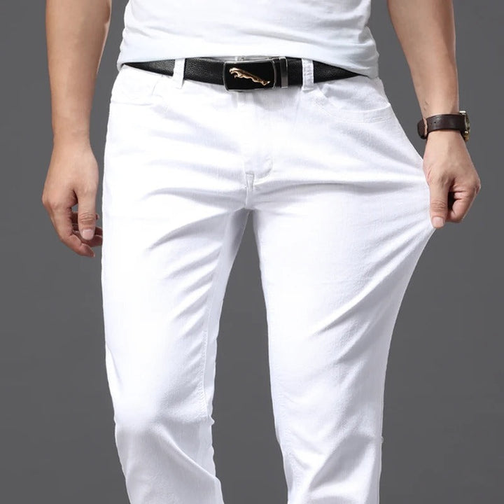 Luvik | Miesten Classic White Slim Fit farkut